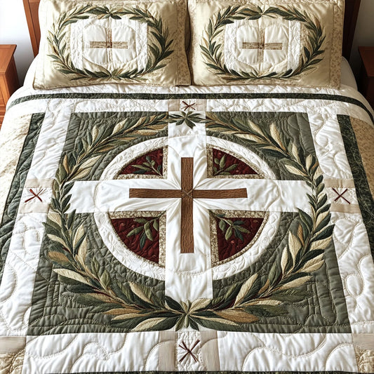 Cross of Forgiveness 3-Piece Quilted Bedding Set NCU0PT7491