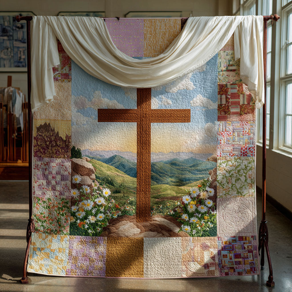 Cross of Freedom Quilted Blanket NCU0PT7518