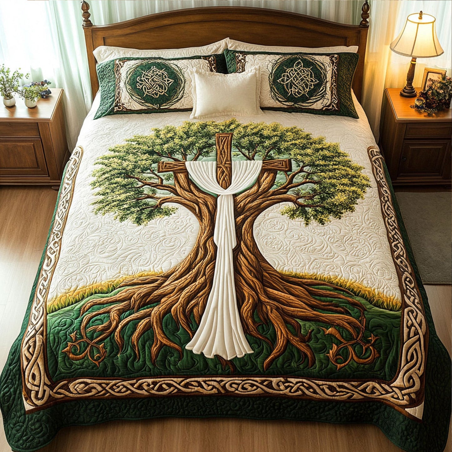 Cross of Glory 3-Piece Quilted Bedding Set NCU0PT7492