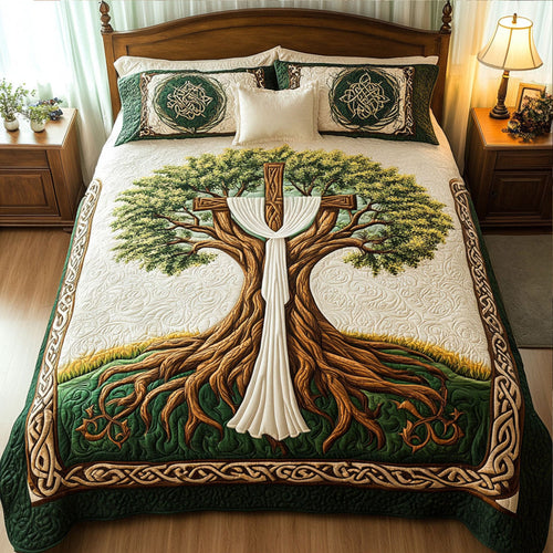Cross of Glory 3-Piece Quilted Bedding Set NCU0PT7492