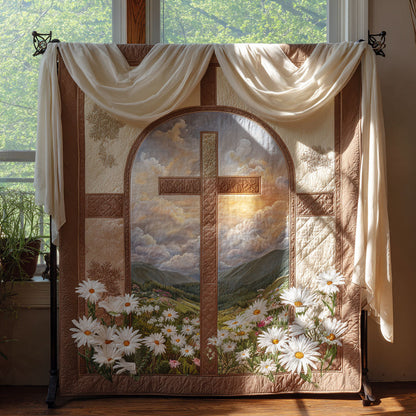 Cross of Glory and Peace Quilted Blanket NCU0PT7519