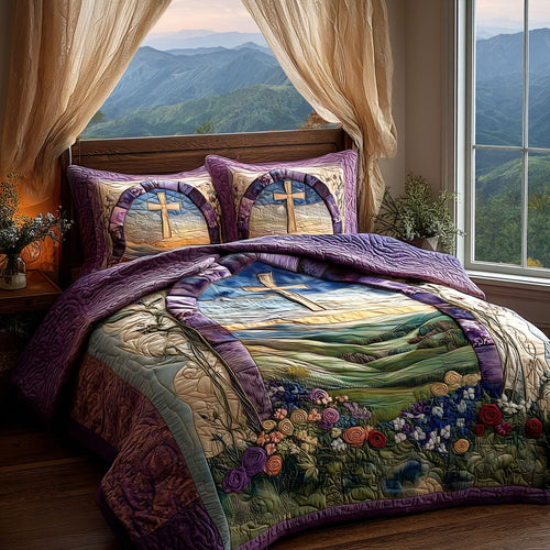 Cross of Grace 3-Piece Quilted Bedding Set NCU0PT7494