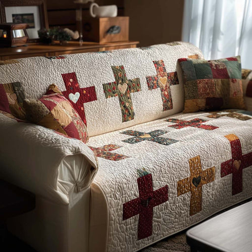 Cross of Grace Quilted Sofa Cover NCU0NT11339
