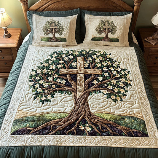 Cross of Grace and Truth 3-Piece Quilted Bedding Set NCU0PT7495