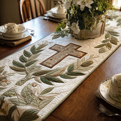 Cross of Graceful Strength Quilted Table Runner NCU0PT7542