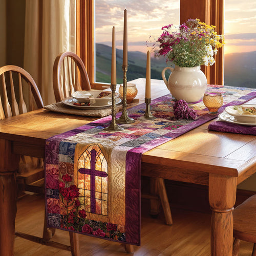 Cross of Heavenly Peace Quilted Table Runner NCU0PT7543