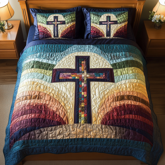 Cross of Hope 3-Piece Quilted Bedding Set NCU0DK3246
