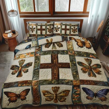 Cross of Hope 3-Piece Quilted Bedding Set NCU0VL495