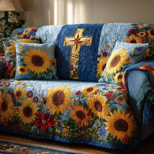 Cross of Peace Quilted Sofa Cover NCU0NT11340