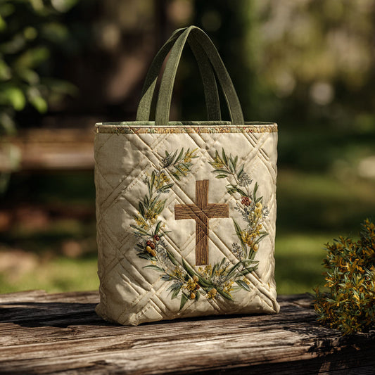 Cross of Peace Quilted Tote Bag NCU0PT8154