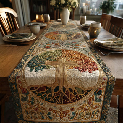 Cross of Redemption and Peace Quilted Table Runner NCU0PT7547