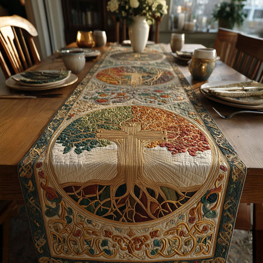 Cross of Redemption and Peace Quilted Table Runner NCU0PT7547