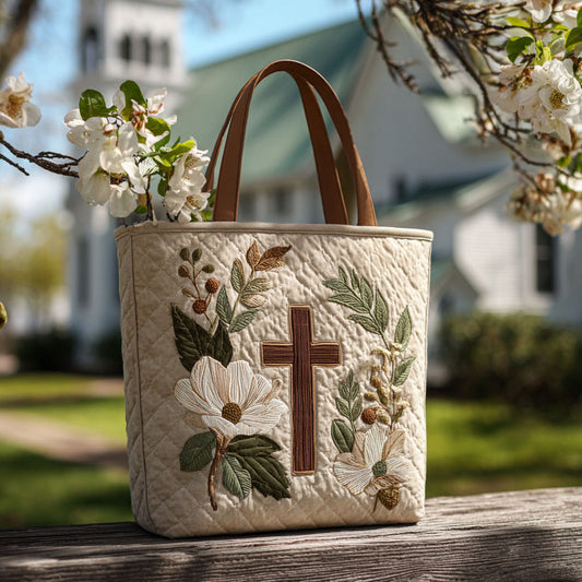 Cross of Triumph Quilted Tote Bag NCU0PT8161