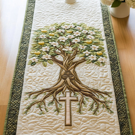 Cross of the Divine Path Quilted Table Runner NCU0PT7553