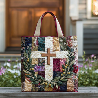 Cross of the Heart Quilted Tote Bag NCU0PT8159
