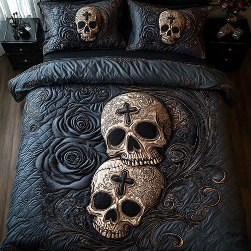 Crossed Souls 3-Piece Quilted Bedding Set NCU0NT7938