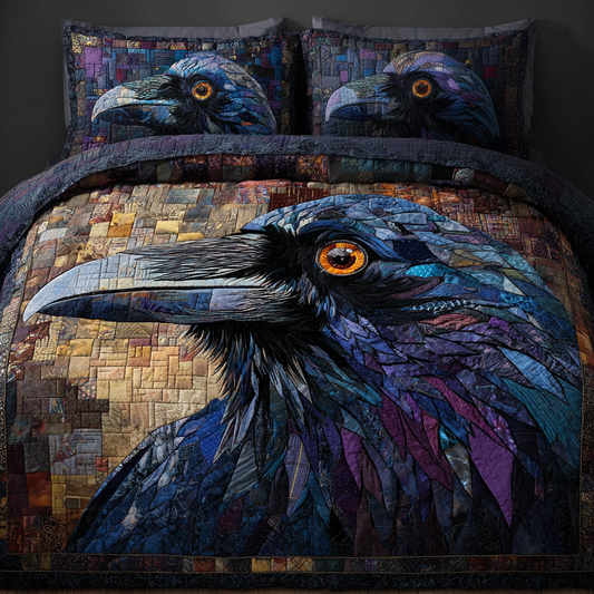 Crow Call 3-Piece Quilted Bedding Set NCU0DK8275