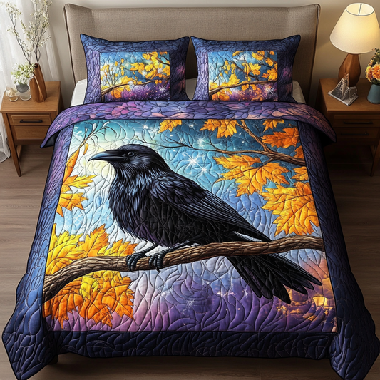Crow Flight 3-Piece Quilted Bedding Set NCU0DK8272