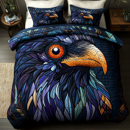 Crow Journey 3-Piece Quilted Bedding Set NCU0DK8273