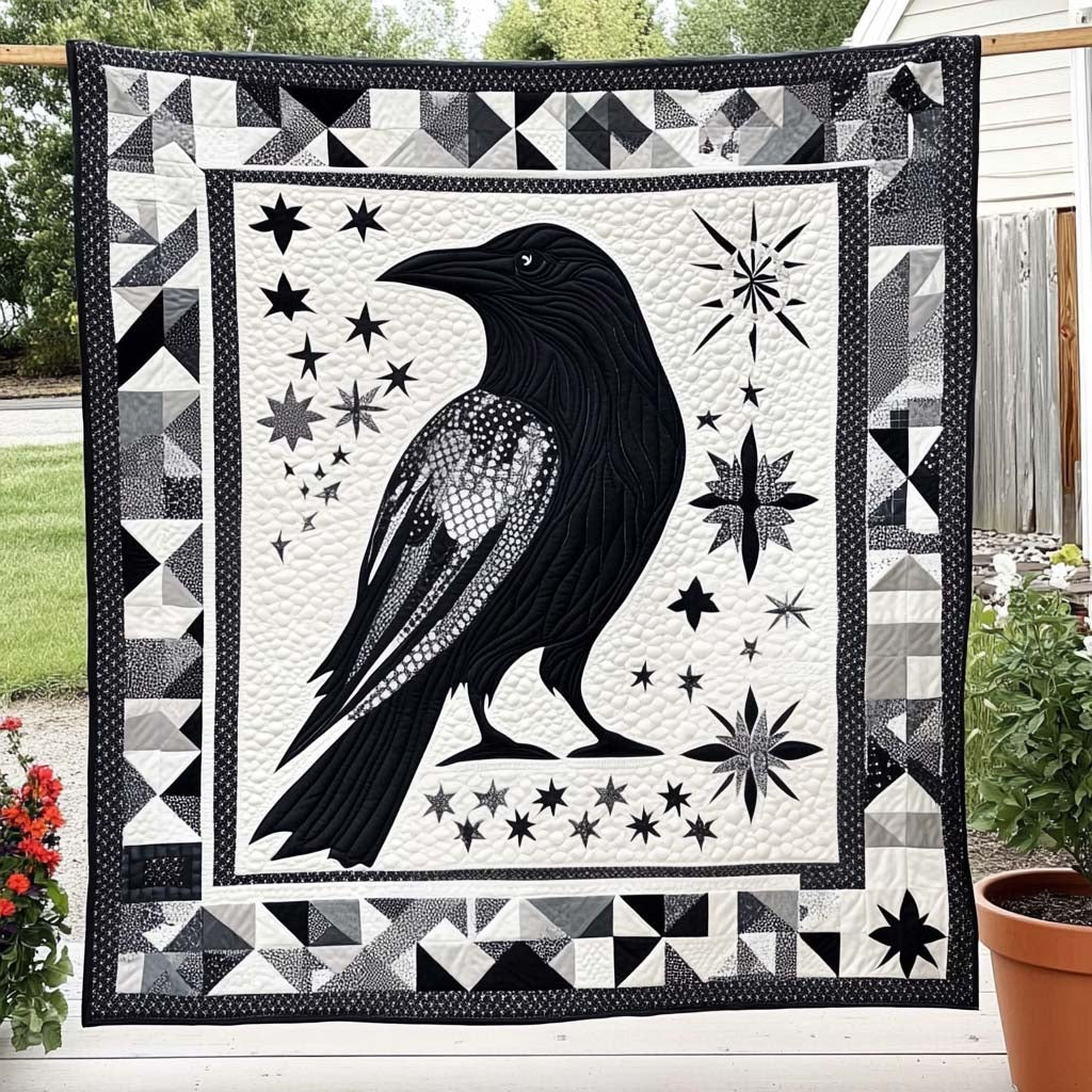 Crow Moon Whisper Quilted Blanket NCU0NT8033
