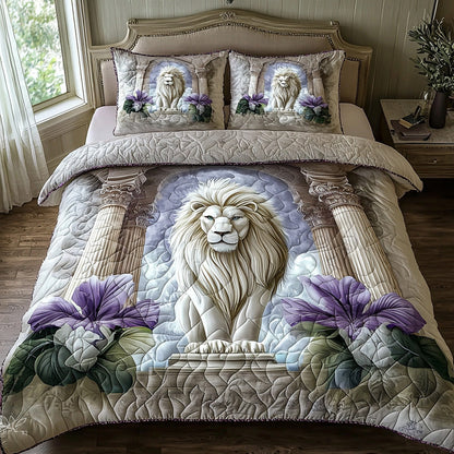 Crowned Lion 3-Piece Quilted Bedding Set NCU0DV6264