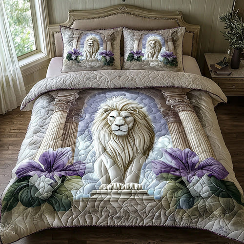 Crowned Lion 3-Piece Quilted Bedding Set NCU0DV6264