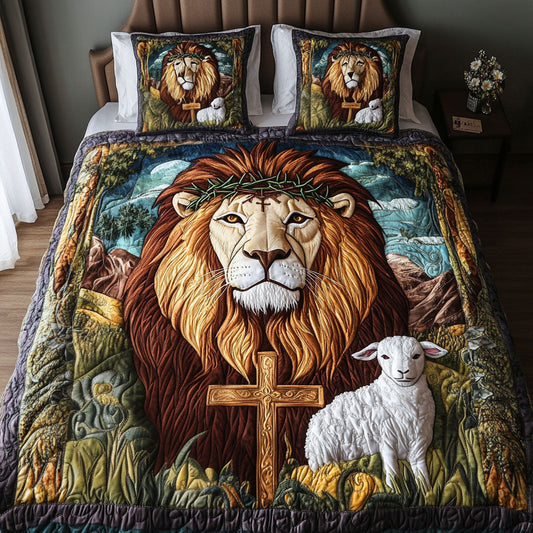 Crowned Peace 3-Piece Quilted Bedding Set NCU0NT4677