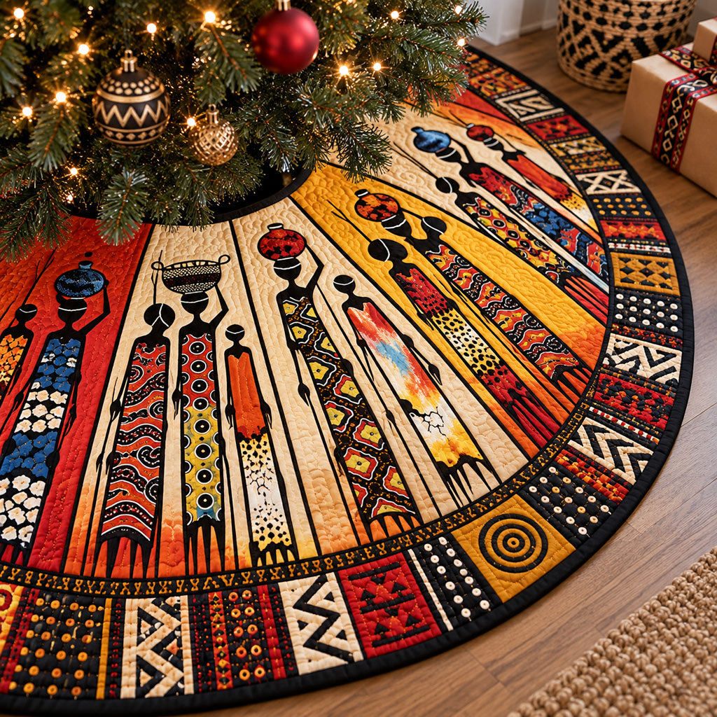 Crowned in Culture Christmas Quilted Tree Skirt NCU0PT12082