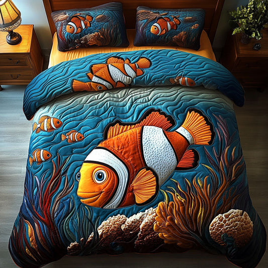 Crownfish Cozy Haven 3-Piece Quilted Bedding Set NCU0PT4180