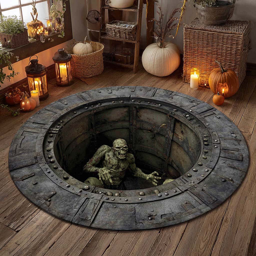 Crypt Dweller Quilted Round Mat NCU0XD960