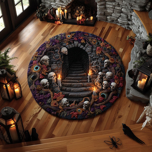 Crypt Stair Descent Quilted Round Mat NCU0PT11859