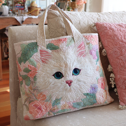 Crystal Cat Whisper Quilted Tote Bag NCU0HH1041