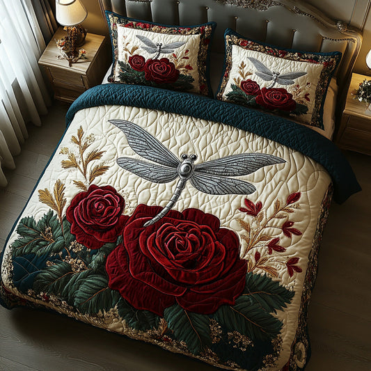 Crystal Dragonfly 3-Piece Quilted Bedding Set NCU0DV6535