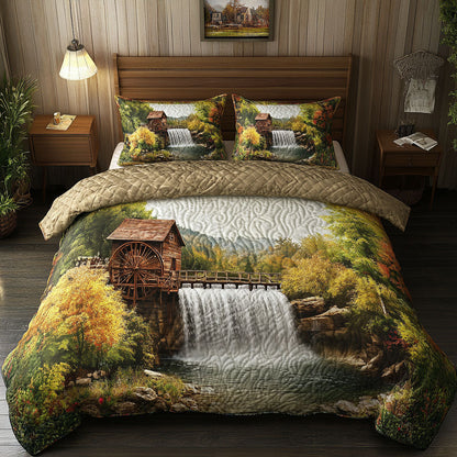 Crystal Falls 3-Piece Quilted Bedding Set NCU0PT7014