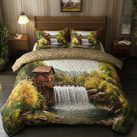 Crystal Falls 3-Piece Quilted Bedding Set NCU0PT7014