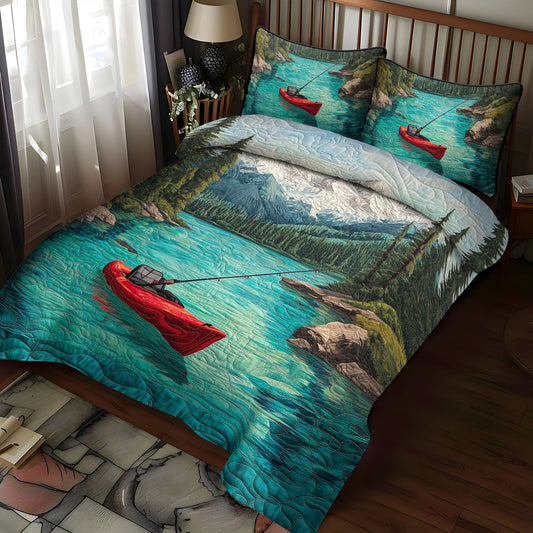 Crystal Lake Views 3-Piece Quilted Bedding Set NCU0PT6487