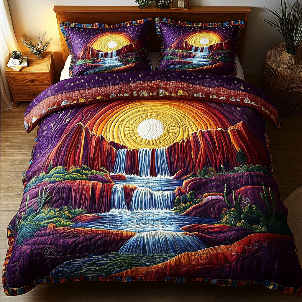 Crystal Rapids 3-Piece Quilted Bedding Set NCU0DK5553