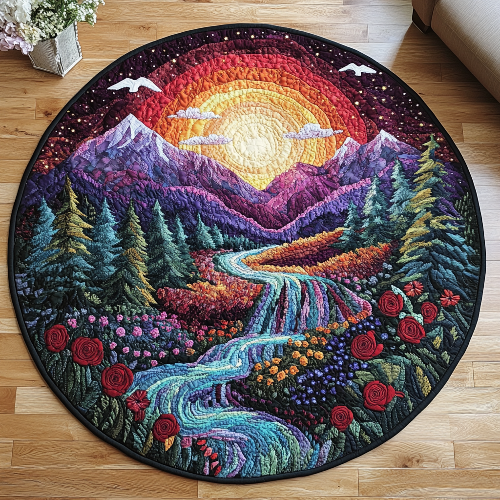 Crystal Rapids Quilted Round Mat NCU0DK5452