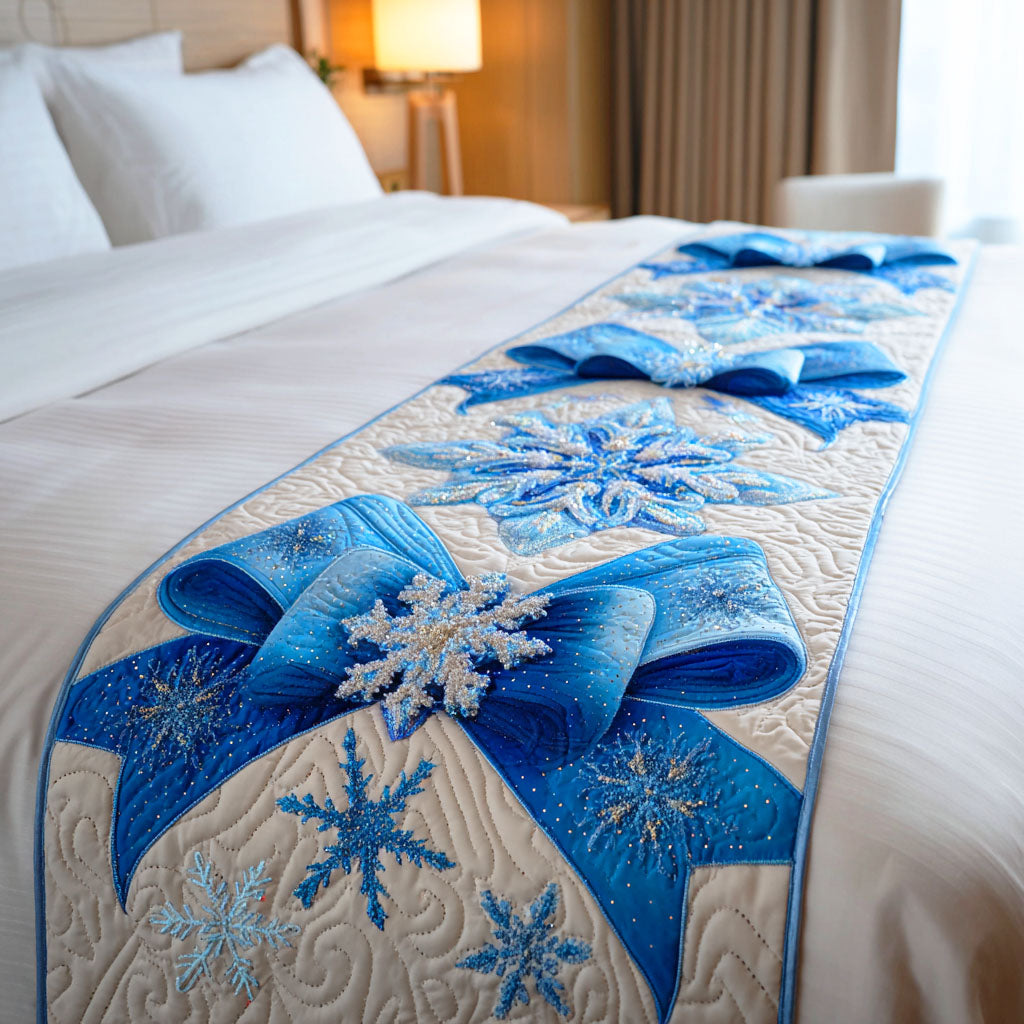 Crystal Ribbon Quilted Bed Runner NCU0TD801