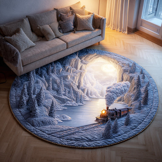 Crystal Snow Station Quilted Round Mat NCU0TD1663