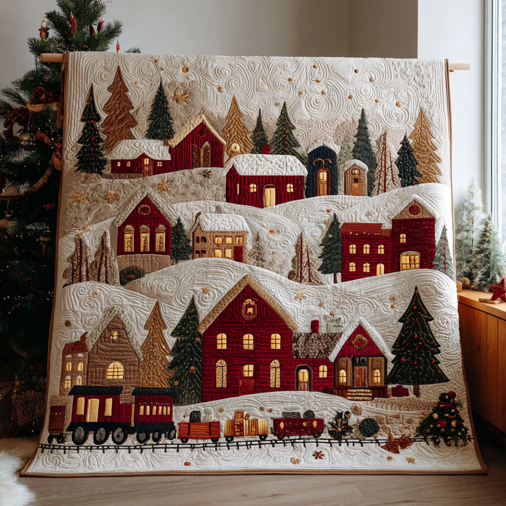 Crystal Snow Tracks Quilted Blanket NCU0PT9133