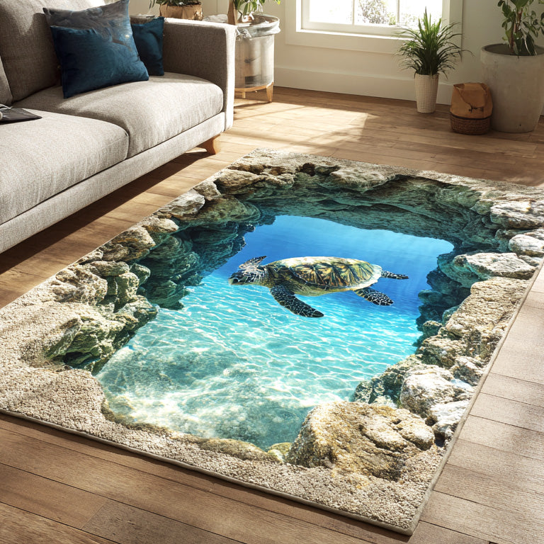 Crystal Turtle Pool Area Rug NCU0TV1691 – Vantique