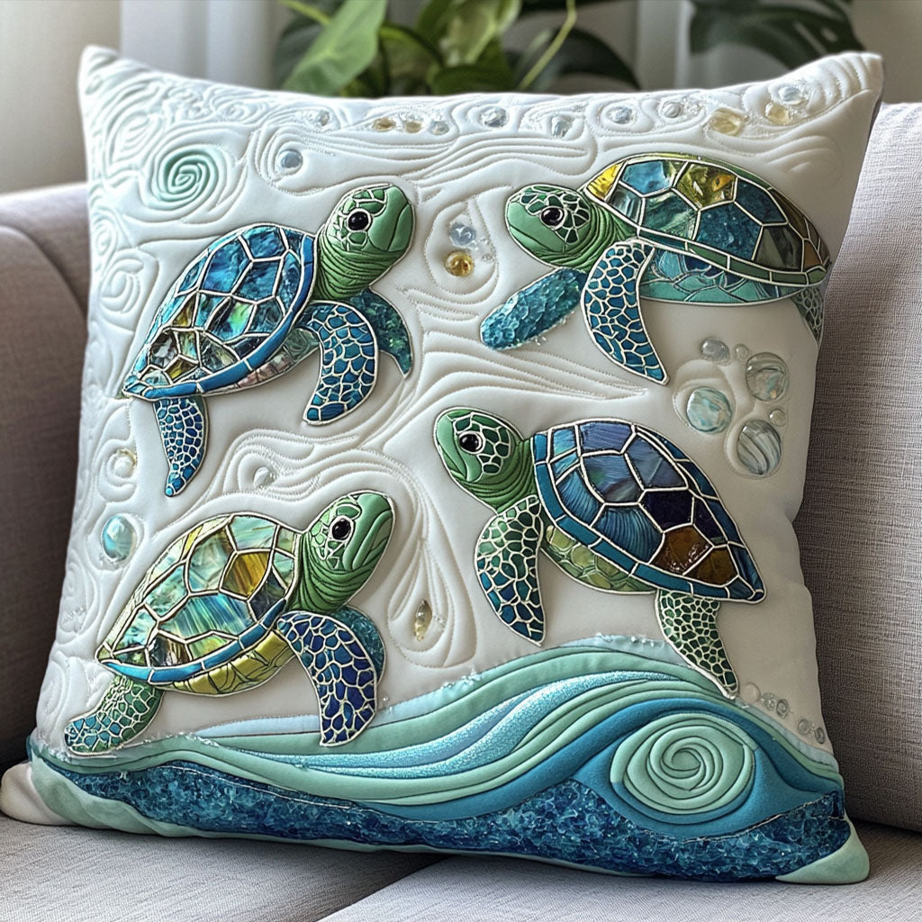Crystal Wave Turtles Quilted Pillow Case NCU0NT7054