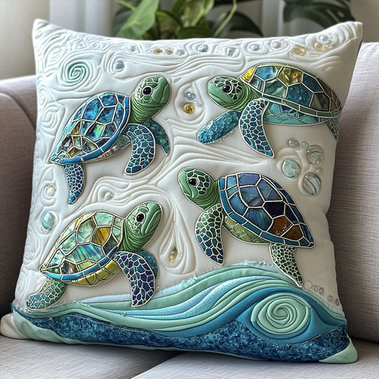 Crystal Wave Turtles Quilted Pillow Case NCU0NT7054