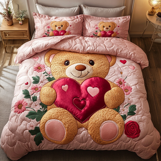 Cuddle Bear Bliss 3-Piece Quilted Bedding Set NCU0DK3191