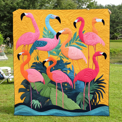 Cuddly Flamingo Quilted Blanket NCU0VL470