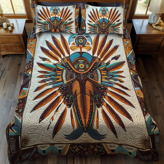 Cultural Threads 3-Piece Quilted Bedding Set NCU0PT3153