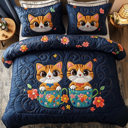 Cup of Cuteness 3-Piece Quilted Bedding Set NCU0NT7347
