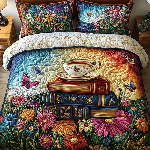 Cup of Wisdom 3-Piece Quilted Bedding Set NCU0VL1327