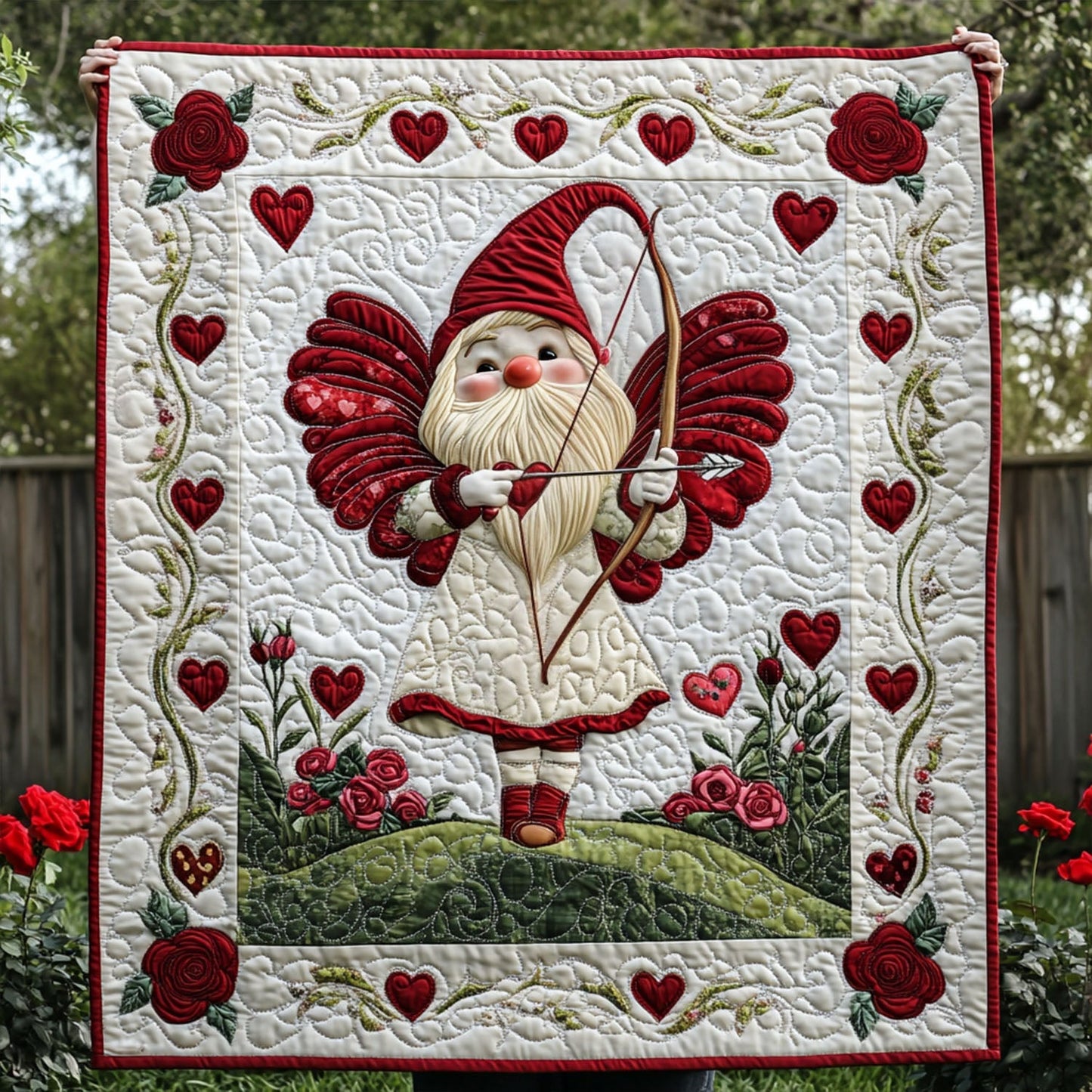 Cupids Gnome Quilted Blanket NCU0PT2956